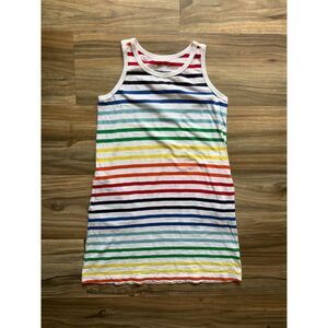 Primary Girls Rainbow Cotton Striped Tank Top Dress
